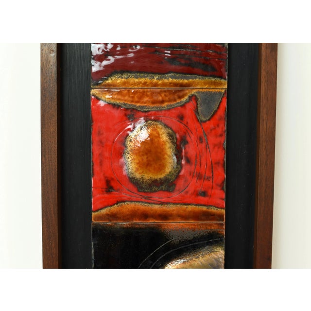 Mid 20th Century Organic Mid Century Copper Enamel Wall Art Panel Sculpture For Sale - Image 5 of 10