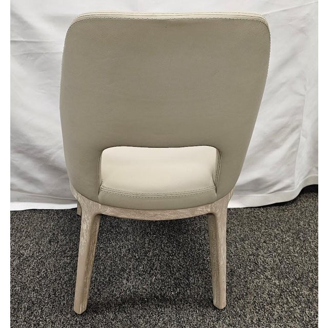 Interlude Home Interlude Home Canton Modern Cloud Leather and Cliffside Grey Mahogany Dining Chair For Sale - Image 4 of 9