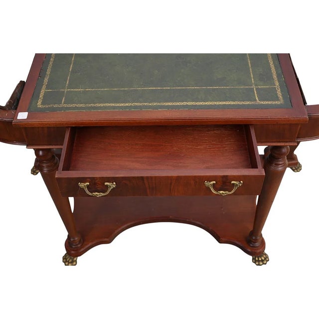 1900 - 1909 Early 20th Century Mahogany Console Writing Desk With Copper Planter Liners For Sale - Image 5 of 6