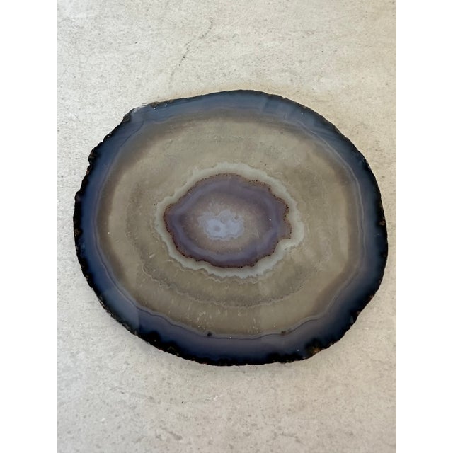 Gemstone Vintage 1970’s Natural Brazilian Agate Chalcedony Stone Coasters - Set of 4 For Sale - Image 7 of 12