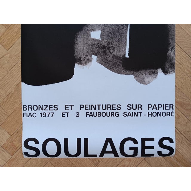 Modern Original Bronzes and Painting Exhibition Poster by Pierre Soulages, 1977 For Sale - Image 3 of 7