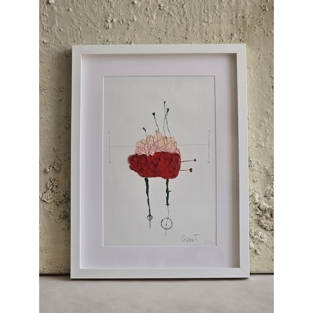 Set of 6 - One-of-a-Kind Organic Modern Botanical Paintings | Herbarium Wall Art | Minimalist Flower Study For Sale - Image 11 of 14
