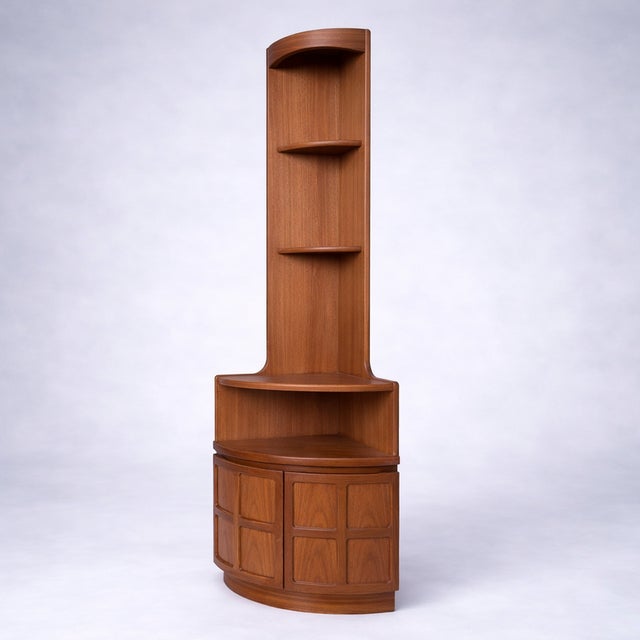 Vintage Square Teak Corner Display Cabinet from Nathan, 1970s For Sale - Image 9 of 9