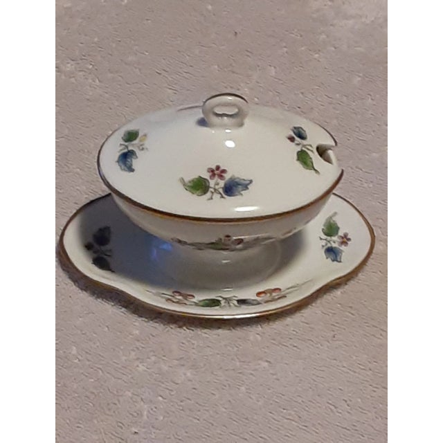 Maximum discount already given. From Ginori- top Italian porcelain maker, hand painted and gold gilt trim on rare floral...