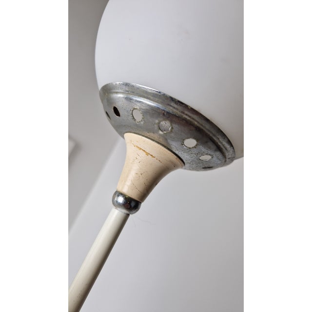 Metal Alberello Floor Lamp in Iron and Brass with Opal Glass Spheres and Triangular Marble Base from Stilnovo, 1950s For Sale - Image 7 of 18