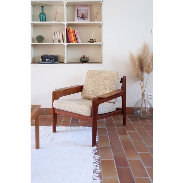 Scandinavian Teak Lounge Chair with Slatted Back, 1960s For Sale - Image 12 of 12