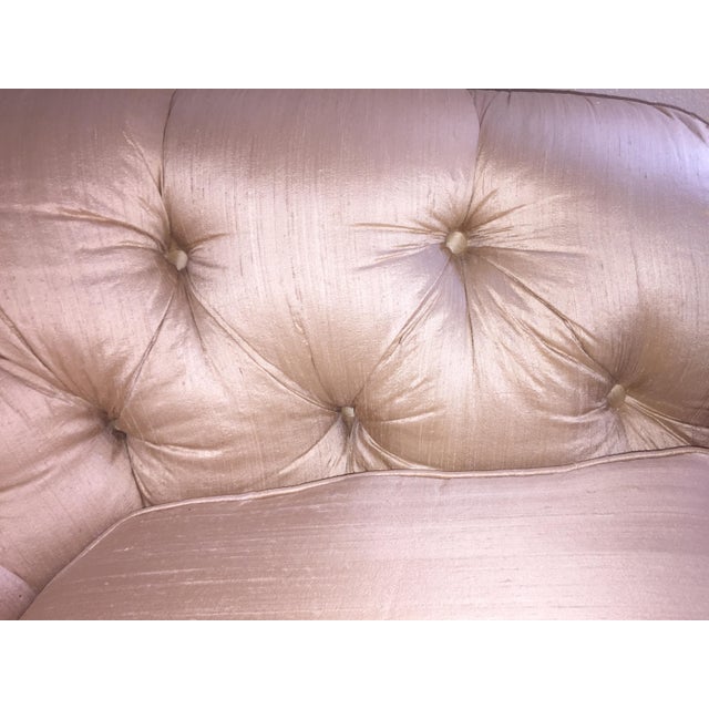 2000 - 2009 Elegant 100% Silk Sofa Gorgeous! Fringed Pillows Included! For Sale - Image 5 of 11