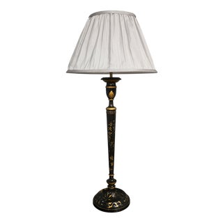Tall Laquered Table Lamp, 1920 For Sale