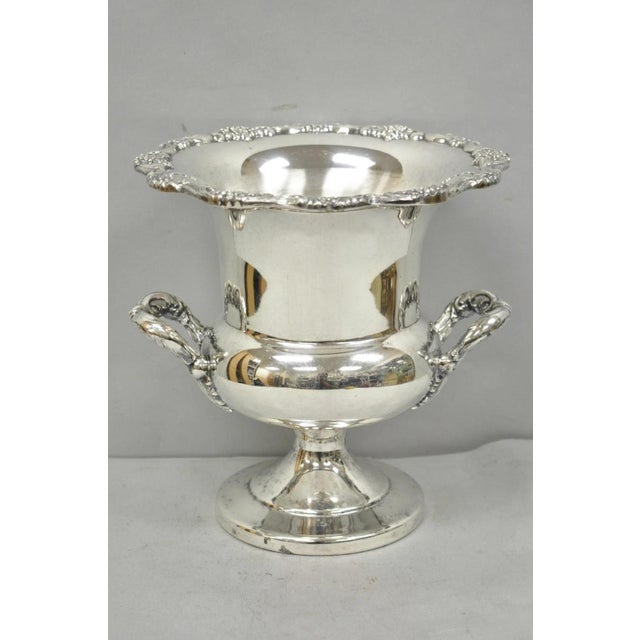Victorian Vintage Victorian Silver Plated Trophy Cup Urn Champagne Chiller Ice Bucket For Sale - Image 3 of 18