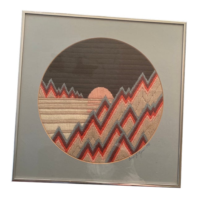A Signed and Dated Woven Textile Art Piece by Carrie J. Myers. For Sale