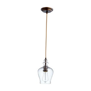 Calista Bronze & Glass Pendant Light - 9 Available For Sale