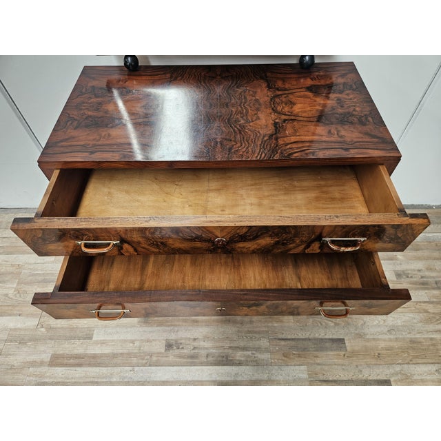 Art Deco Walnut Burl Sideboard with Mirror, 1940 For Sale - Image 13 of 18