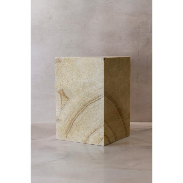 Sculptural Side Table in Onyx For Sale - Image 3 of 7