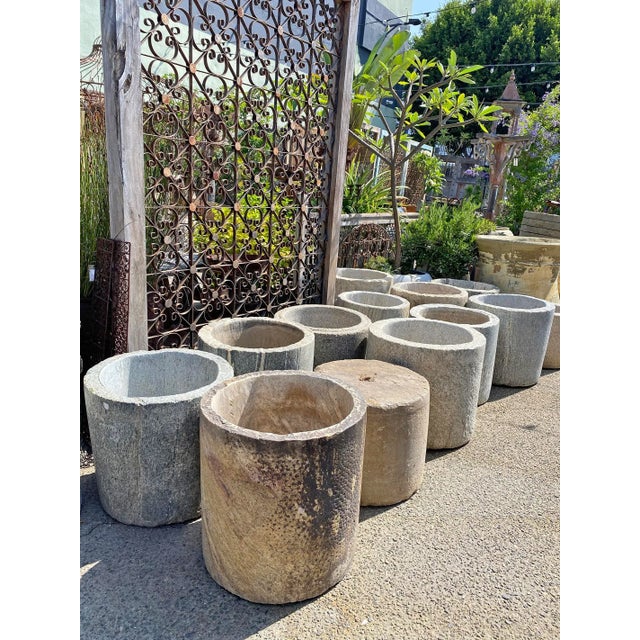 Vintage Old Chinese Granite Modern Planter Pot For Sale - Image 4 of 6