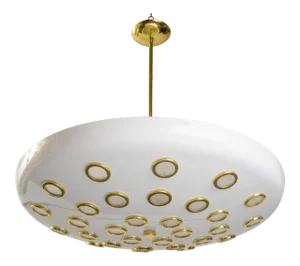 Large Dome Chandelier in the Manner of Angelo Lelli