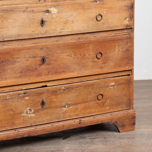 Early 19th Century Swedish Original Painted Pine Chest of Five Drawers For Sale - Image 12 of 13