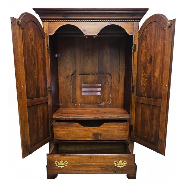 1980s Vintage Solid Wood Armoire/Wardrobe For Sale - Image 12 of 12