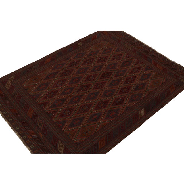 Traditional Rug & Kilim’s Afghan Baluch Tribal Rug in Red With Colorful Geometric Patterns For Sale - Image 3 of 7
