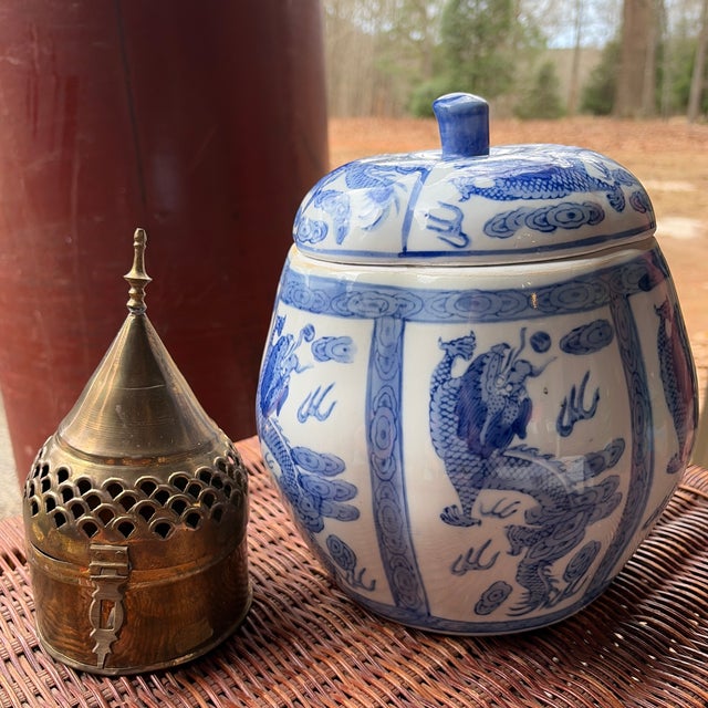 Metal 1970s Pierced Brass Lidded Box / Incense or Trinket Box For Sale - Image 7 of 7