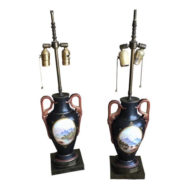Antique Lamps, Shades and Bulbs Not Included - a Pair For Sale
