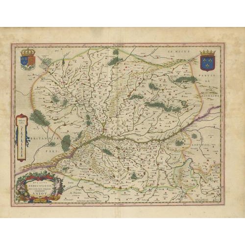 Antique Blaeu Map of Anjou, 1642 For Sale - Image 12 of 12