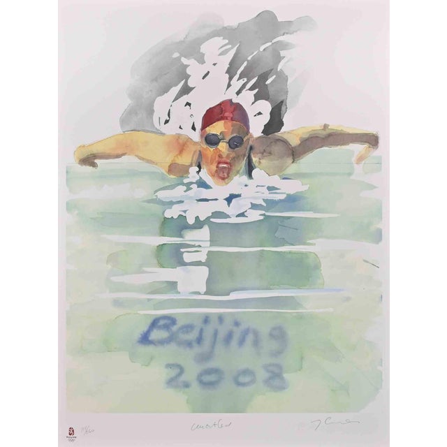 Trevor Gould, Swimming, Limited Edition 260, 2008, Lithograph For Sale