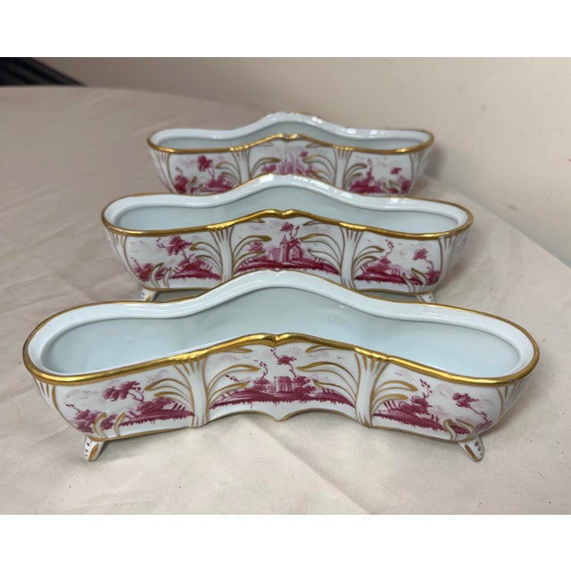 Antique 3 Piece Italian Capodimonte Porcelain Table Garniture Jardiniere Set For Sale - Image 10 of 10