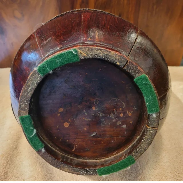 1920s Antique Chinese Lacquered Wood Rice/Bun Basket For Sale - Image 5 of 8