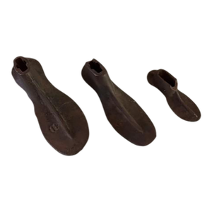 Early 20th Century Rustic Iron Shoemaker Cobbler's Molds, Set of 3