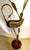 Antonio Pavia Rare Antonio Pavia Brass and Red Lacquered Wood Stork Floor Lamp Circa 1980s For Sale - Image 4 of 17