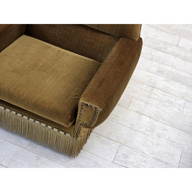 1970s Vintage Danish Chair in Green Furniture Velour and Ash, 1970s For Sale - Image 5 of 13