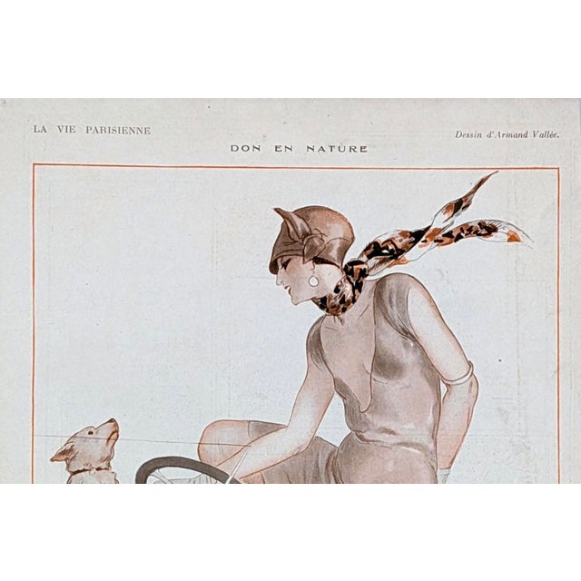 An original illustrated page from the celebrated French magazine La Vie Parisienne, featuring “Don en Nature” (“A Gift in...