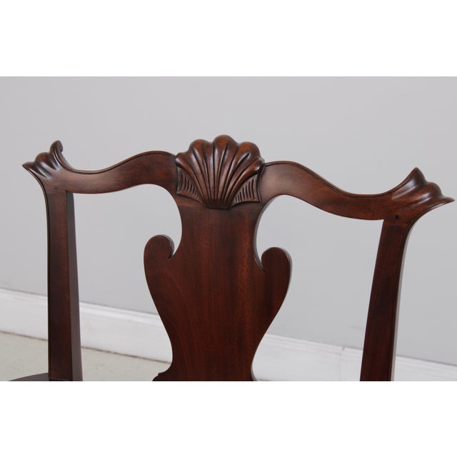 Wood Set of 12 Henkel Harris Clawfoot Mahogany Dining Room Chairs For Sale - Image 7 of 15
