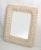 Mid-Century Modern Rectangular Handmade White Finished Wicker & Wood Wall Mirror For Sale - Image 12 of 13