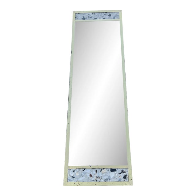 Mid 20th Century Terrazzo Brass Frame Mirror For Sale