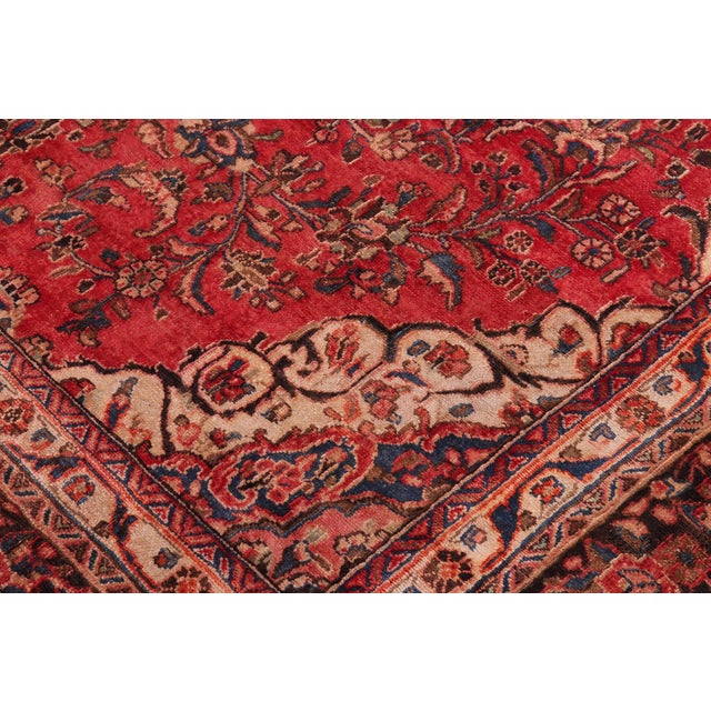 Persian Vintage Kashan Red/Brown Wool Rug - 9'0'' X 11'10'' For Sale - Image 4 of 10