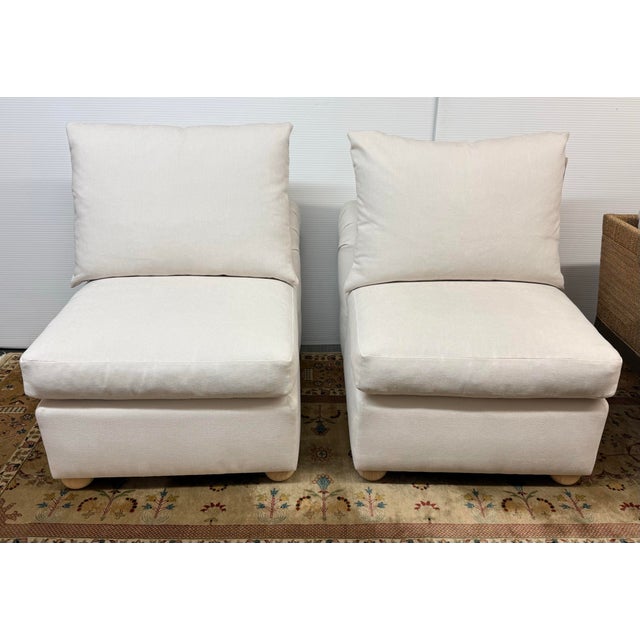 Design Plus Gallery presents a Pair of Giverny Armless Lounge Chairs from Kreiss Furniture. These made to order chairs are...