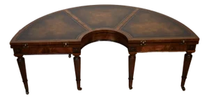1930s Weiman English Regency Mahogany & Leather Top , Flip-Top Coffee Table