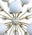 Italian sputnik chandelier with 40 matte white Murano glass globes mounted on brass frame in lacquered polished brass...