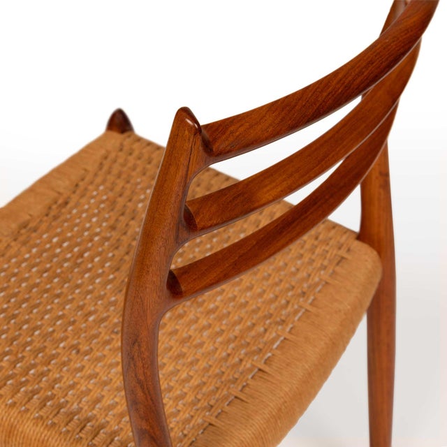 Vintage Niels Otto Møller Model 78 Dining Chairs – Rosewood Danish Cord Set of 4 For Sale - Image 11 of 13