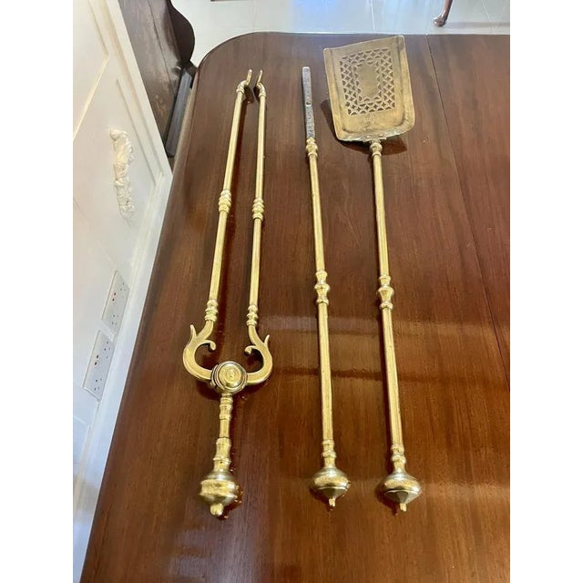 Gold George III Brass Fire Irons, 1800, Set of 3 For Sale - Image 8 of 8