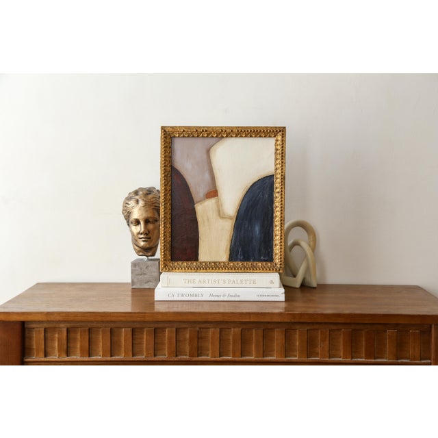 Contemporary Original Framed Abstract Painting in Antique Gold Frame For Sale - Image 3 of 14
