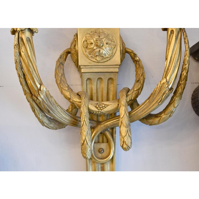 1940s French Caldwell 2 Arm Bronze Wall Sconces - a Pair For Sale In New York - Image 6 of 9
