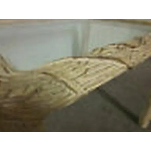 Mid-Century Modern Carved Tree-Formed End Table w/ Glasstop For Sale - Image 11 of 13