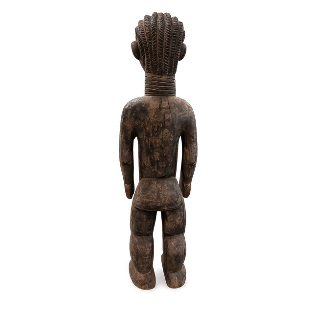 African Mid 20th Century Large African Tribal Style Hand-Carved Female Figure Sculpture For Sale - Image 3 of 6