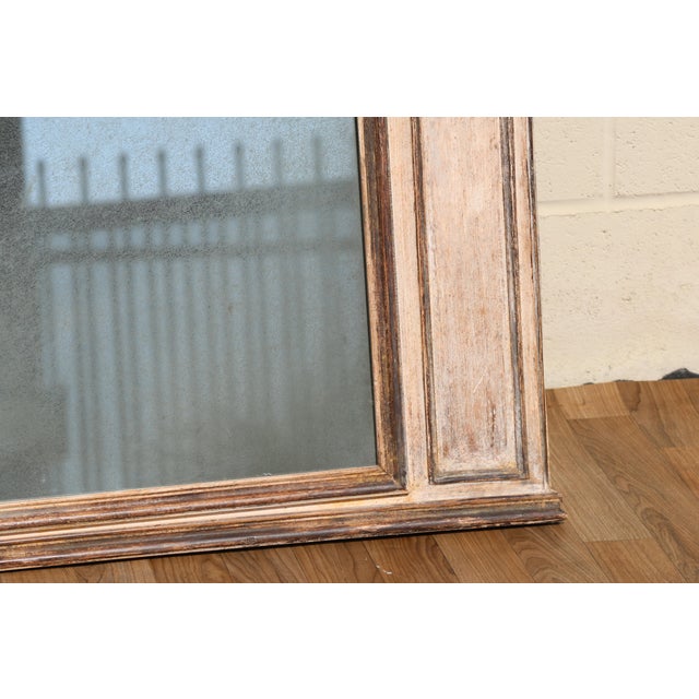 French 1950s Painted Trumeau Wall Mirror With Floral & Instrument Motif | Carved Wood Frame For Sale - Image 13 of 18
