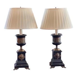 1920s Bronze Urn Lamps - a Pair For Sale