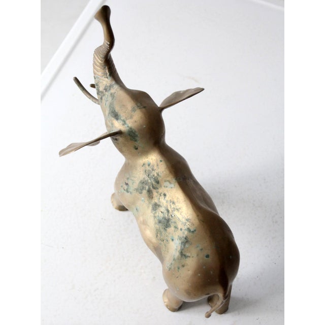 Brass Vintage Brass Elephant For Sale - Image 8 of 11