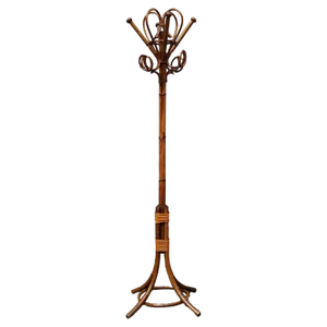 Bamboo and Rattan Coat Rack, 1960s