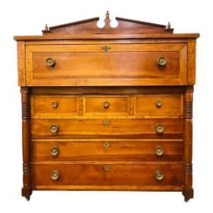 Handsome 19 Century American Empire Handcrafted Chest of Drawers